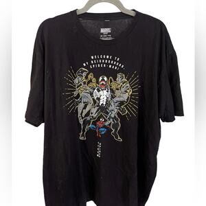 Marvel Men’s Black Spider-Man and Venom Welcome to my Neighborhood T Shirt 2XL